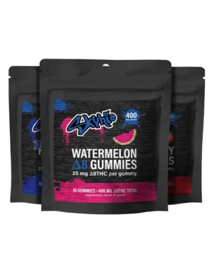 Delta 8 Gummies - 400mg - These Delta 8 gummies produce an unbelievably positive euphoria with a calming body buzz. They contain 25 mg Delta 8 THC per gummy and contain 16 gummies per pack (400 total mg). Contains gelatin.
&nbsp;