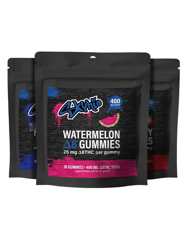 Delta 8 Gummies - 400mg - These Delta 8 gummies produce an unbelievably positive euphoria with a calming body buzz. They contain 25 mg Delta 8 THC per gummy and contain 16 gummies per pack (400 total mg). Contains gelatin.