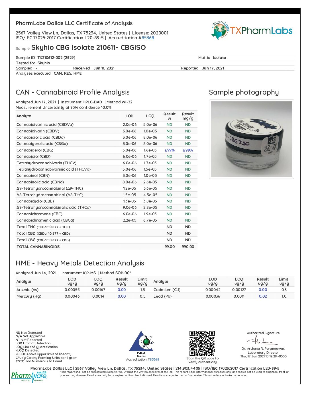 CBG Isolate - Our CBG isolate is a pharmaceutical grade product testing at >99% purity and is naturally extracted from CBG-dominant hemp strains grown in the USA. It comes as a fluffy, white powder and is not intoxicating.